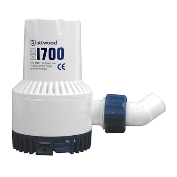 Attwood Heavy-Duty Bilge Pump, 1700 GPH, 12V – CE Rated