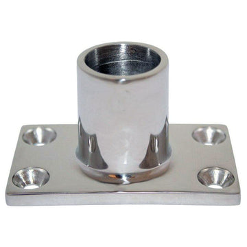 Whitecap 90° 316 Stainless Steel Rectangular Rail Base Fitting, 1" OD