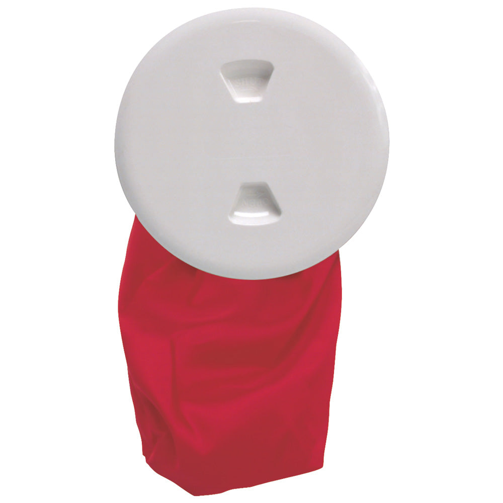 Beckson Marine 5" Stow-Away Deck Plate, White with 12" Bag – Watertight Storage