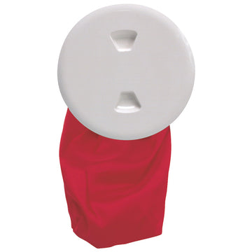 Beckson Marine 5" Stow-Away Deck Plate, White with 12" Bag – Watertight Storage