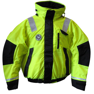 First Watch AB-1100 Flotation Bomber Jacket, Hi-Vis Yellow/Black, XXL