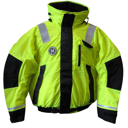First Watch AB-1100 Flotation Bomber Jacket, Hi-Vis Yellow/Black, XXL