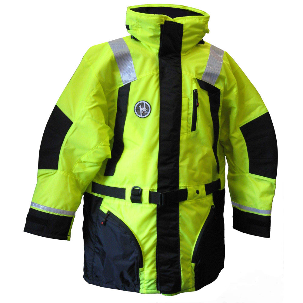 First Watch AC-1100 Flotation Coat, Hi-Vis Yellow, Large - USCG Type III