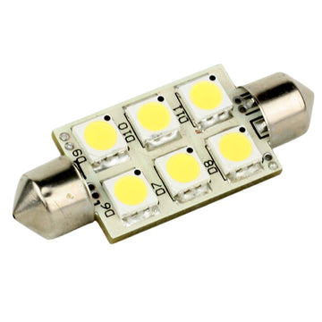 Lunasea Lighting Single-Sided 6 LED Festoon, 42mm, 97 Lumens, 10-30VDC