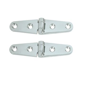 Whitecap Marine Strap Hinge, 4" x 1" Chrome Plated Brass (Pair)