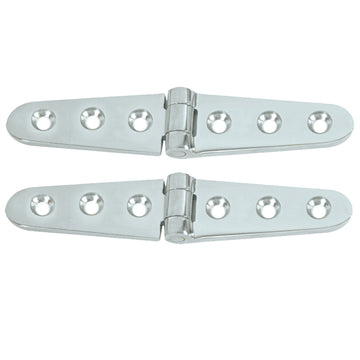 Whitecap Strap Hinge Pair, Chrome-Plated Brass, 6 in. x 1-1/8 in., S-0605C
