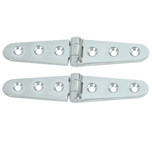 Whitecap Strap Hinge Pair, Chrome-Plated Brass, 6 in. x 1-1/8 in., S-0605C