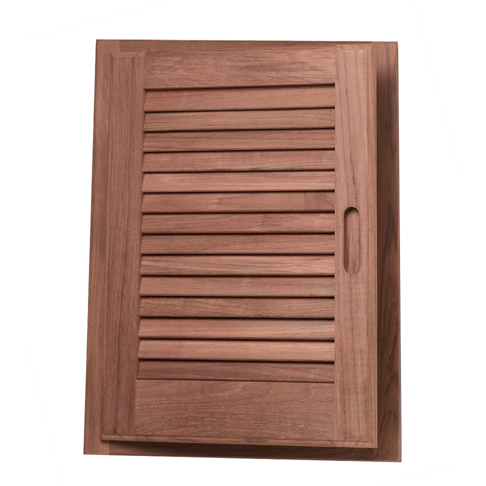 Whitecap Teak Louvered Door & Frame, Left-Hand Opening, 15" x 20"
