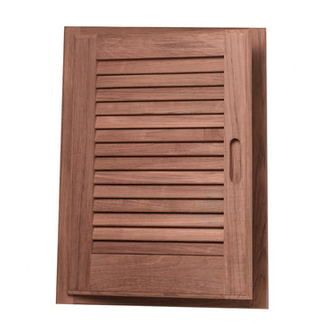 Whitecap Teak Louvered Door & Frame, Left-Hand Opening, 15" x 20"