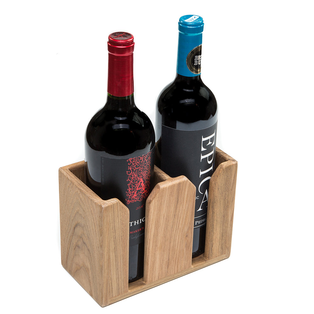 Whitecap Teak Two-Bottle Marine Rack, Premium Grade