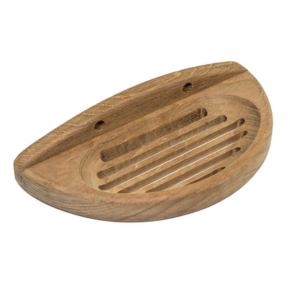 Whitecap Teak Oval Soap Dish with Slotted Base, Marine Grade
