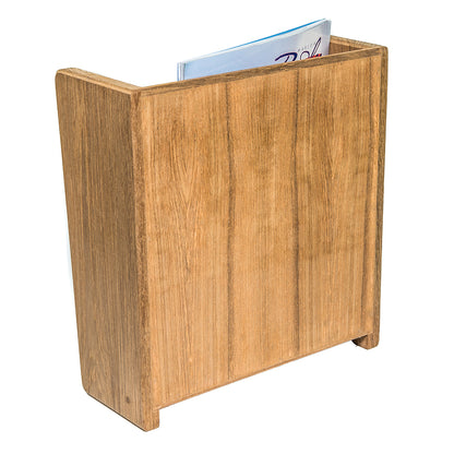 Whitecap Teak Grate Front Magazine Rack, Wall Mount – Oiled Finish