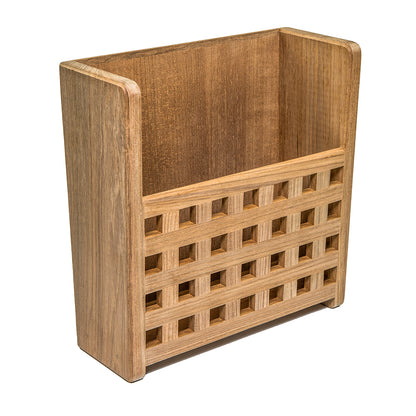 Whitecap Teak Grate Front Magazine Rack, Wall Mount – Oiled Finish