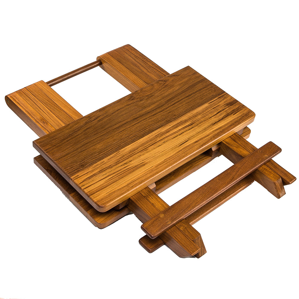 Whitecap Teak Solid-Top Fold-Away Table, 17-3/4 in. Square