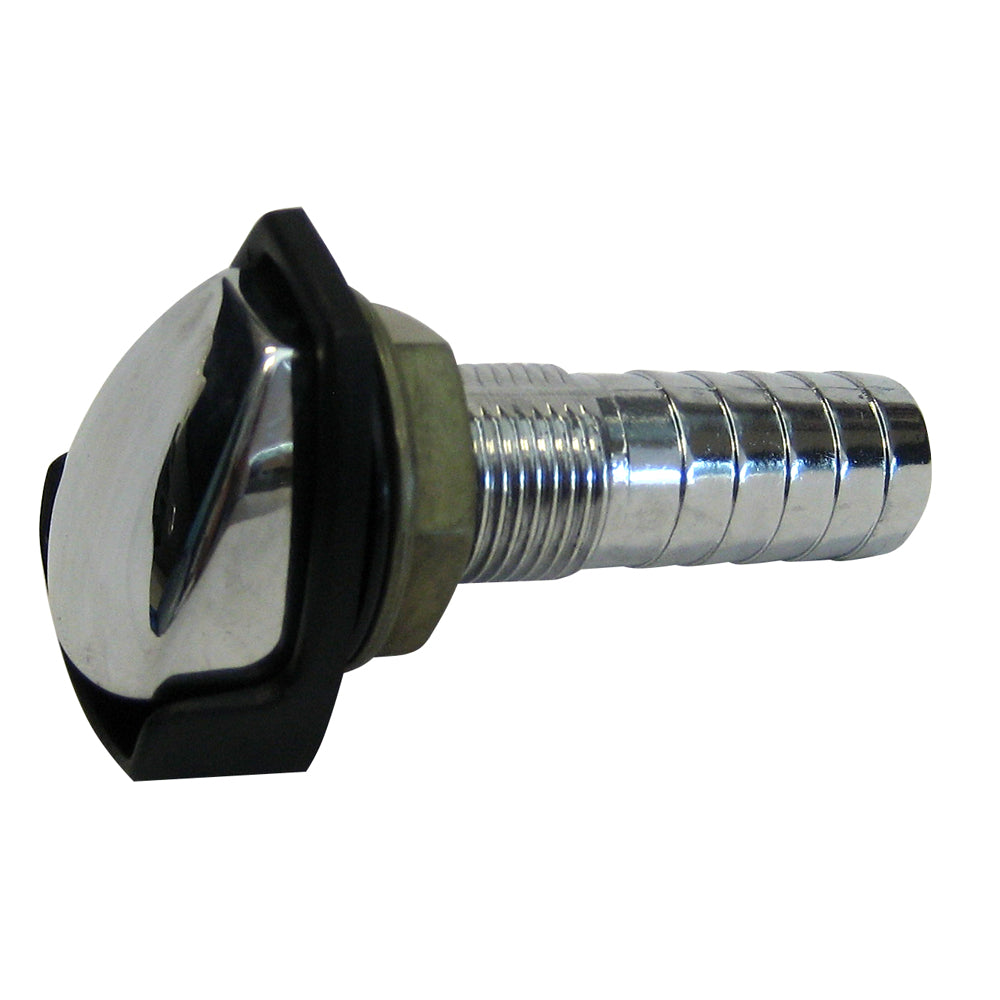 Perko Gas Tank Vent with Splash Guard, 5/8" Hose, Chrome Plated Zinc
