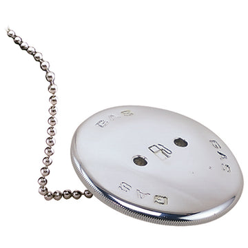 Perko Chrome Plated Bronze Vented Gas Cap, 1-1/2" O.D. with Chain