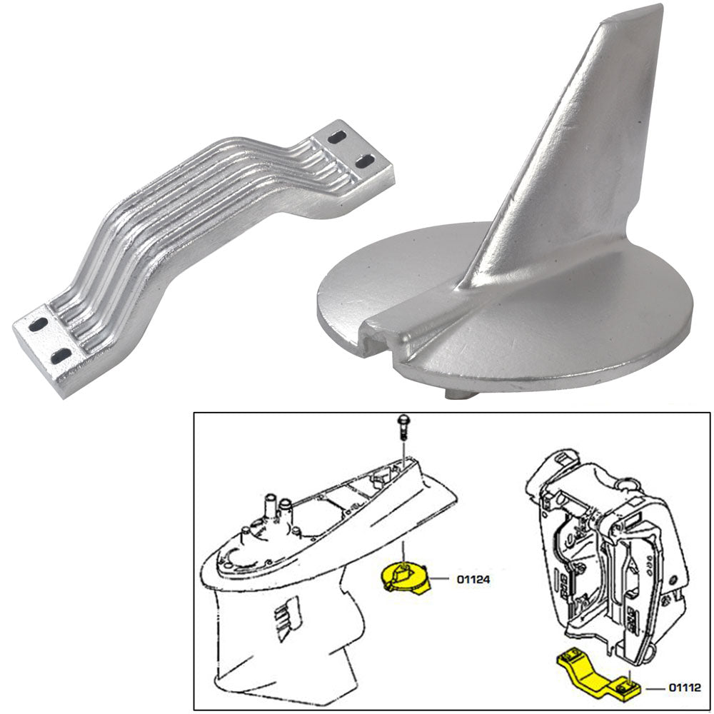 Tecnoseal 21104AL Aluminum Anode Kit w/ Hardware, for Yamaha 200-250HP