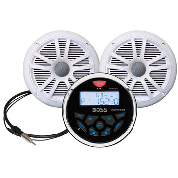 Boss Audio MCKGB350W.6 Marine Stereo & 6.5" Speaker Kit w/ Bluetooth, 240W