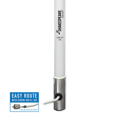 Shakespeare 5225-XT-AIS Galaxy AIS Antenna, 8', 6dB Gain, Stainless Steel