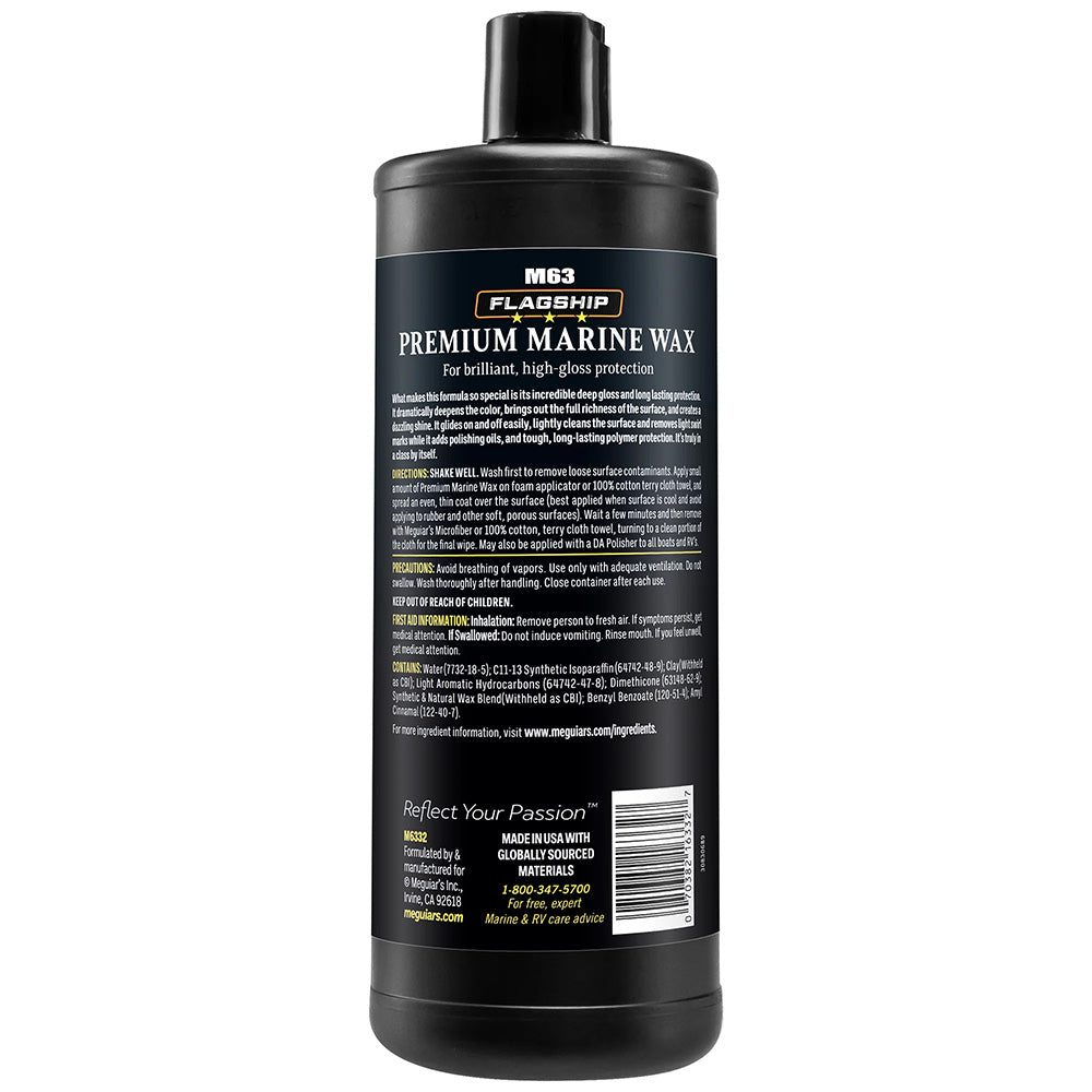 Meguiar's Flagship Premium Marine Wax, 32oz – Long-Lasting UV Protection