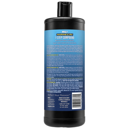Meguiar's Marine/RV One Step Compound, 32oz – High Gloss Gel Coat Restorer