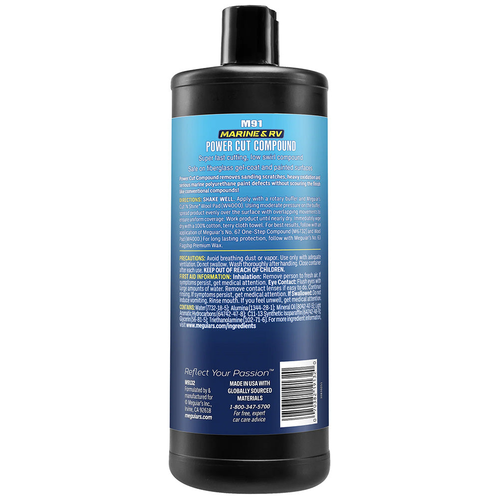 Meguiar's Marine/RV Professional Grade Power Cut Compound, 32 oz.