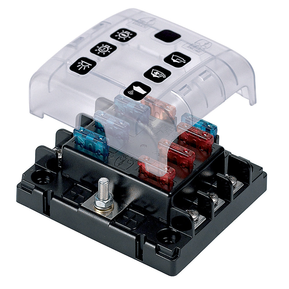 BEP Marine ATC-6W Six-Way Fuse Holder with Cover & Link