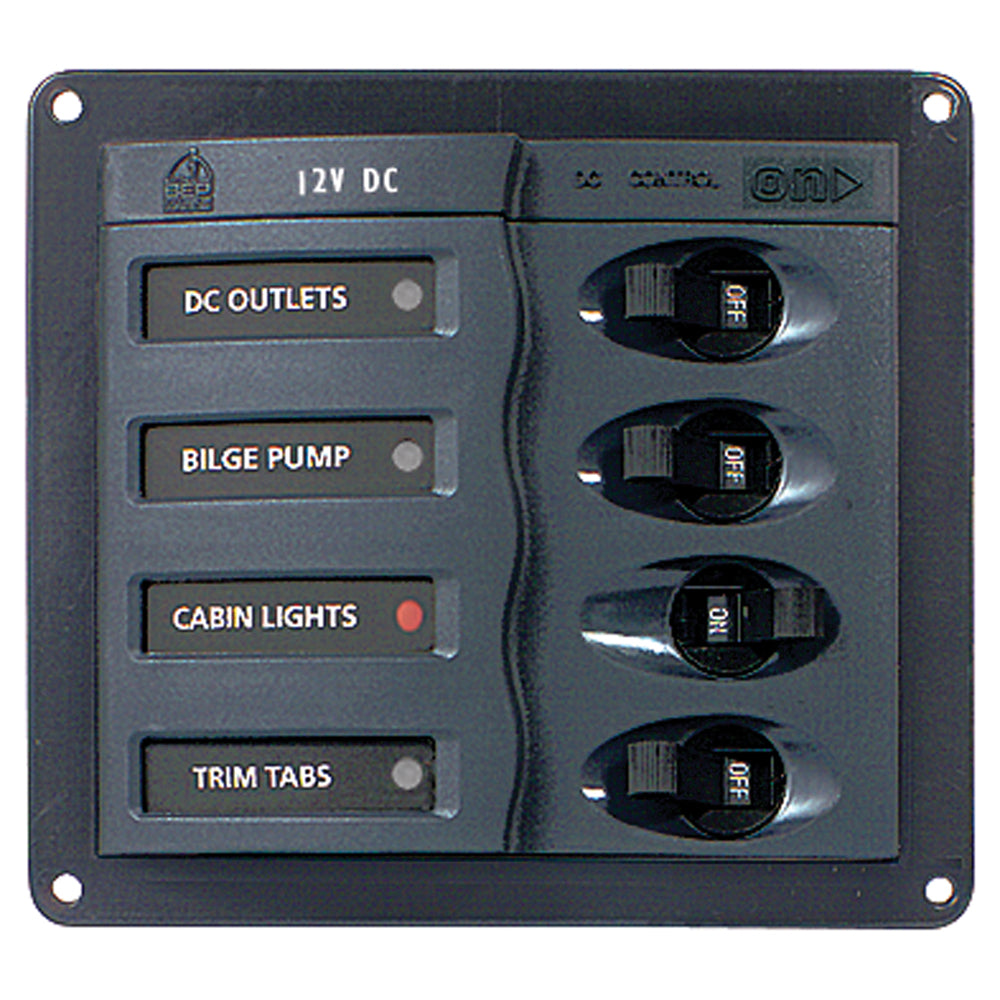 BEP Marine 900-DC 4-Way DC Circuit Breaker Panel, 12V/80A, ABYC Compliant