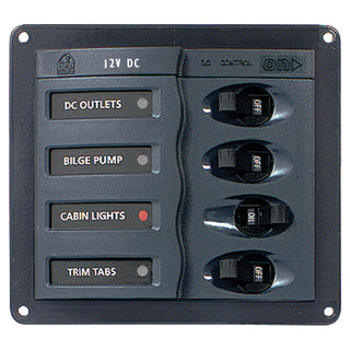 BEP Marine 900-DC 4-Way DC Circuit Breaker Panel, 12V/80A, ABYC Compliant