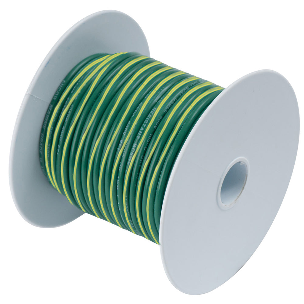 Ancor Marine Grade 10 AWG Tinned Copper Wire, Green/Yellow Stripe, 500ft