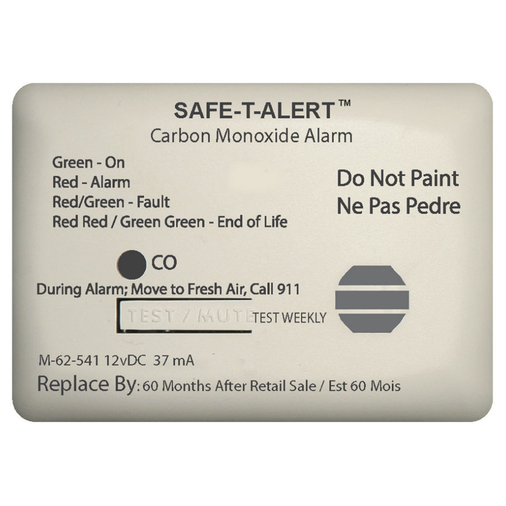 Safe-T-Alert 62 Series Carbon Monoxide Alarm, 12V, Marine-Rated, UL Certified