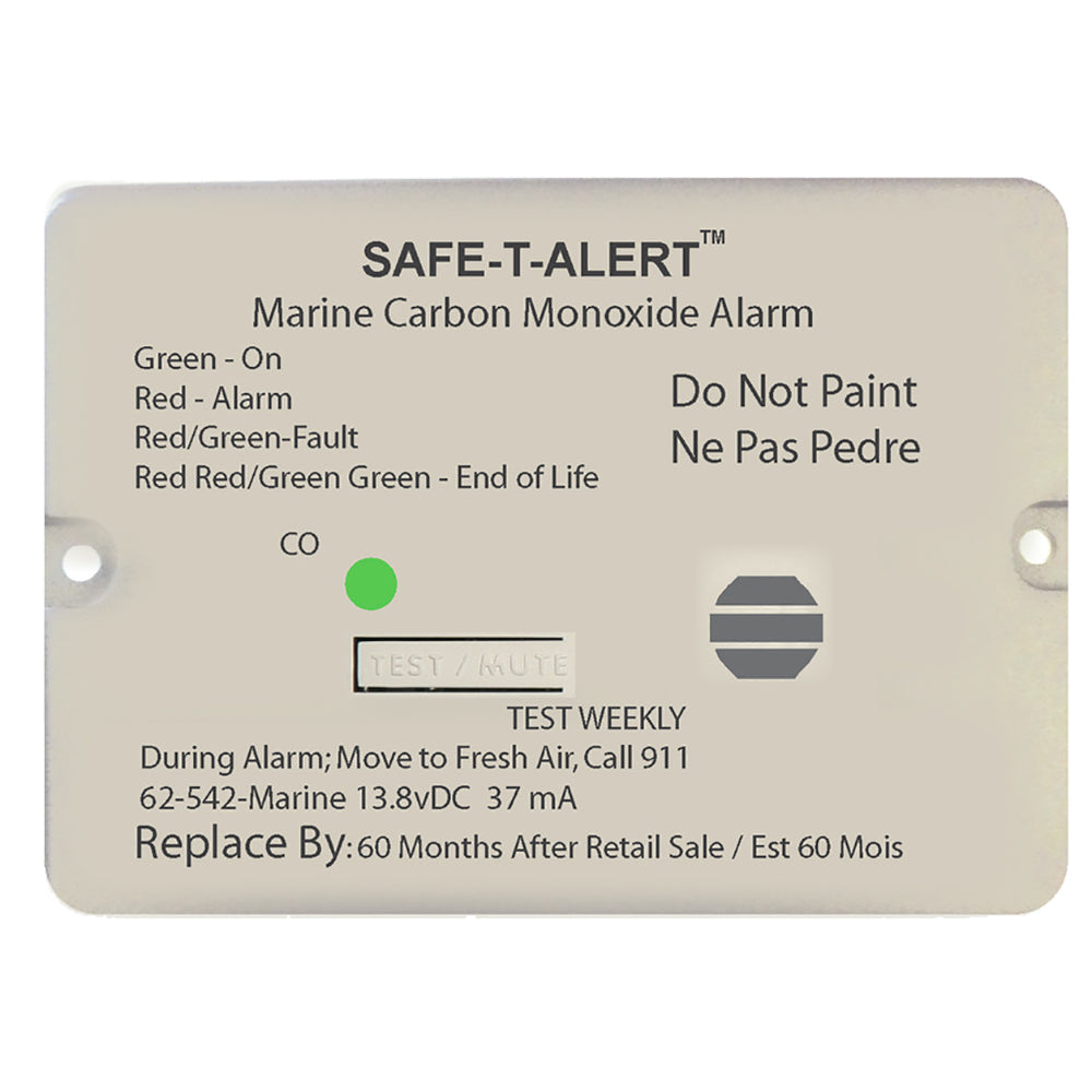Safe-T-Alert 62 Series Carbon Monoxide Alarm, 12V Flush Mount with Relay