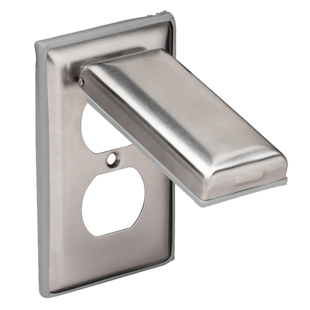 Marinco 302 SS Weatherproof Duplex Receptacle Cover with Lift Lid
