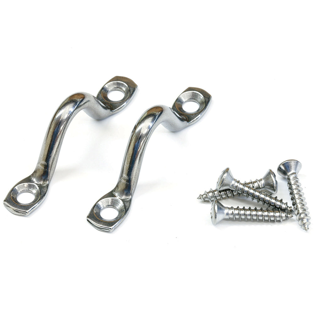 Tigress Stainless Steel Pad Eyes, Pair with Screws