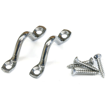 Tigress Stainless Steel Pad Eyes, Pair with Screws
