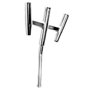 Tigress Triple Aluminum Kite Rod Holder, Bent Butt, Polished, Made in USA