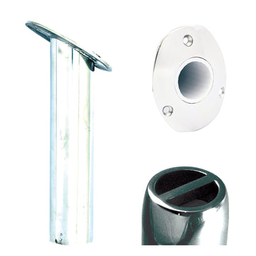 Tigress Oval Head SS Gunnel Mount Rod Holder, 30° Angle