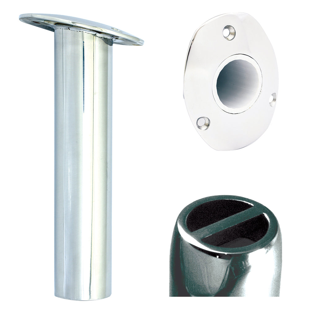 Tigress Oval Head Gunnel Mount Rod Holder, 15° 9" – 316 Stainless Steel