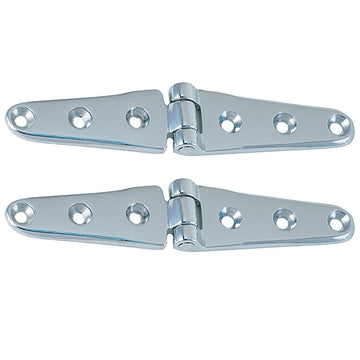 Perko 8-inch Chrome Plated Bronze Strap Hinge, Made in USA