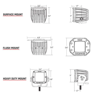 RIGID D-Series PRO Flush Mount Diffused LED Pods, 30W 3168 Lumens