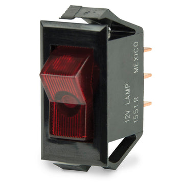 BEP Marine Illuminated SPST Rocker Switch, Red LED, 12V 10A