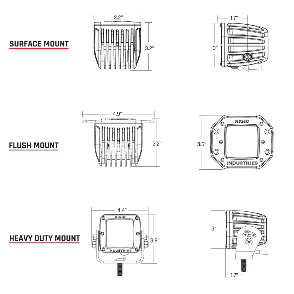 RIGID D-Series PRO Specter-Diffused LED Pods, 42W – Pair