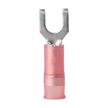 Ancor Marine Nylon Flanged Spade Terminal, 22-18 AWG, #8 Post, Red, 25-Pack