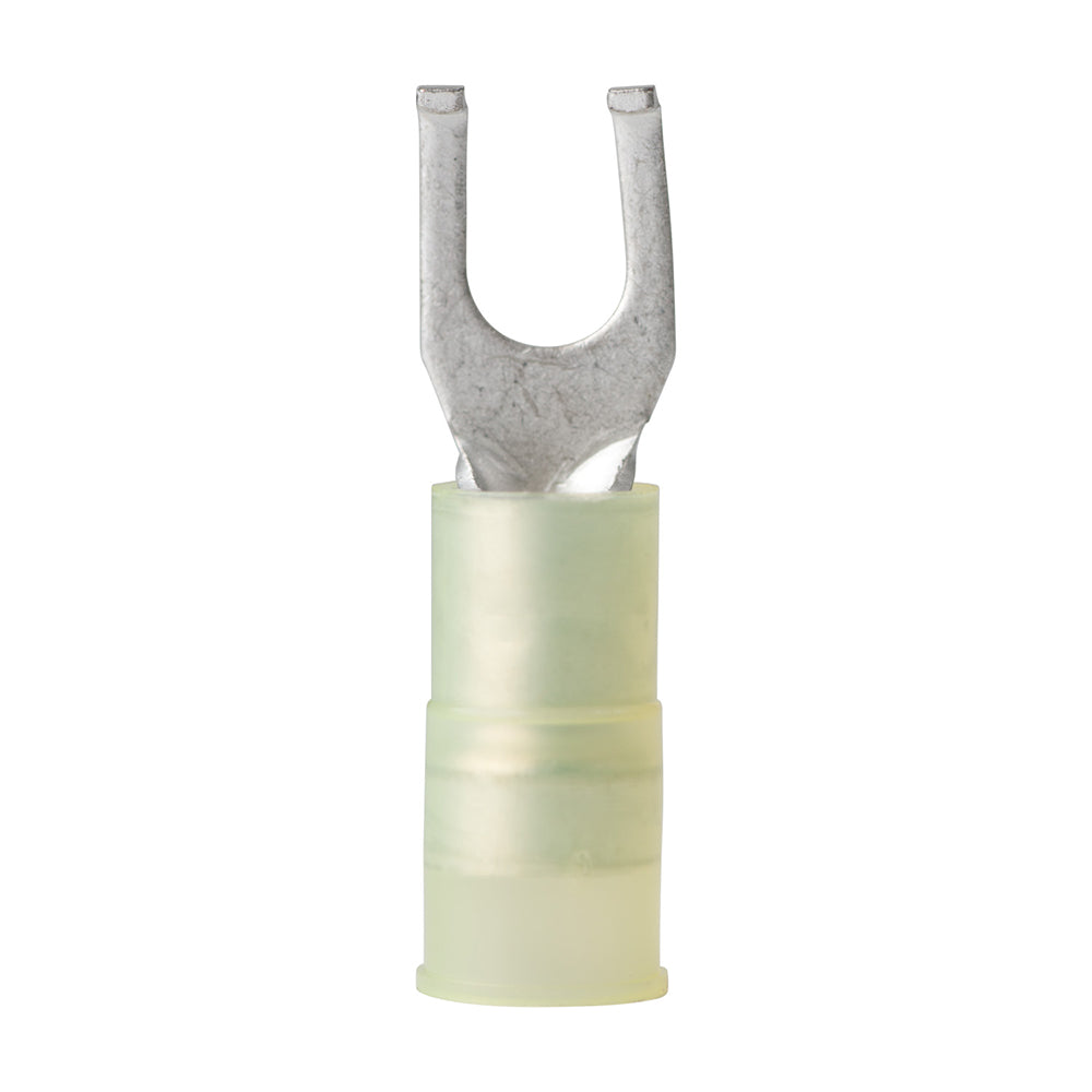 Ancor Yellow 12-10 AWG #10 Nylon Flanged Spade Terminal, 100-Pack