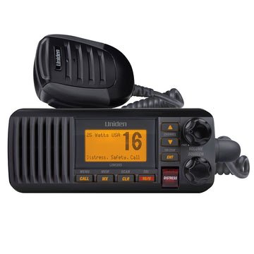 Uniden UM385BK Fixed Mount VHF Radio, 25W, Class D DSC, S.A.M.E. Weather Alert