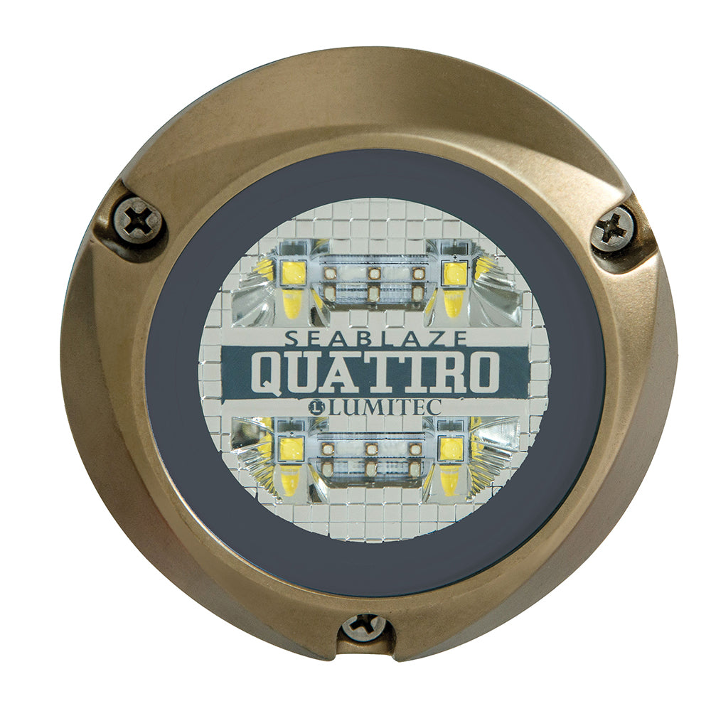 Lumitec SeaBlaze Quattro LED Underwater Light, White/Blue, Bronze Housing