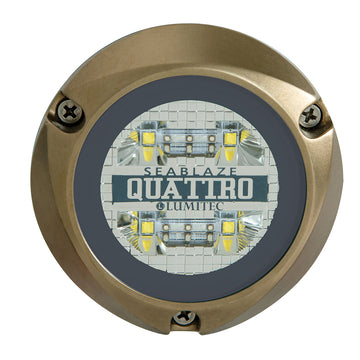 Lumitec SeaBlaze Quattro LED Underwater Light, White/Blue, Bronze Housing