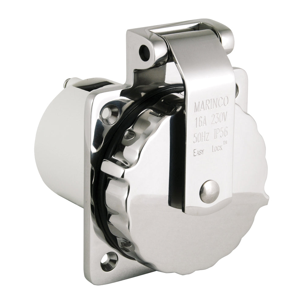 Marinco Easy Lock Stainless Steel Power Inlet, 16A 230V – IP56 Rated