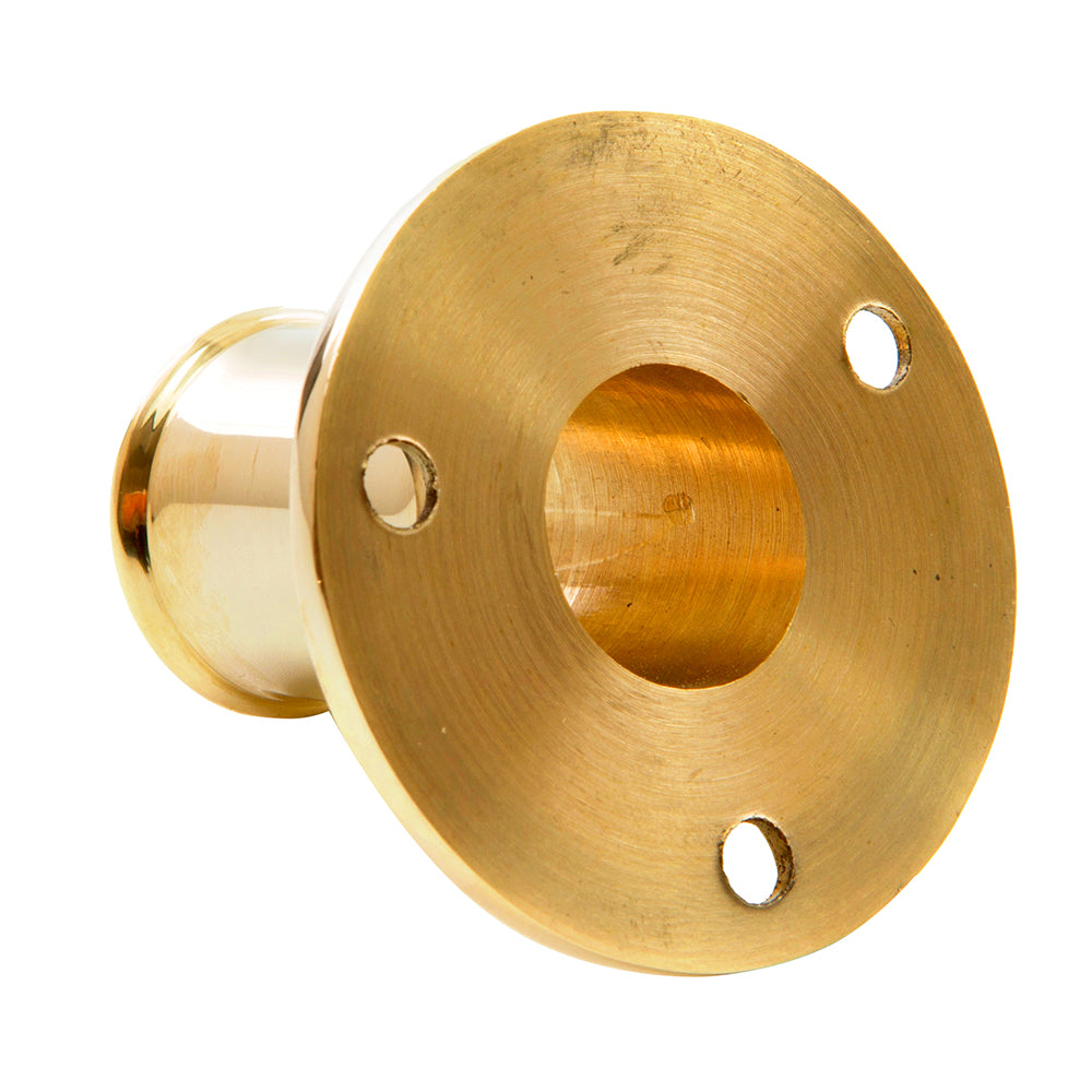 Whitecap Top-Mounted Flag Pole Socket, Polished Brass, 3/4" ID