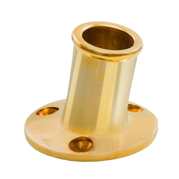 Whitecap Top-Mounted Flag Pole Socket, Polished Brass, 3/4" ID